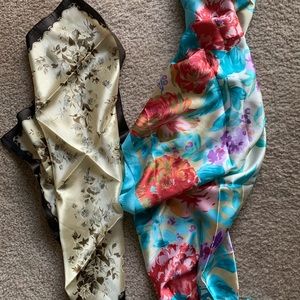 Two stunning silk square scarves from China